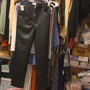 Wilfred Black Faux Leather Pants